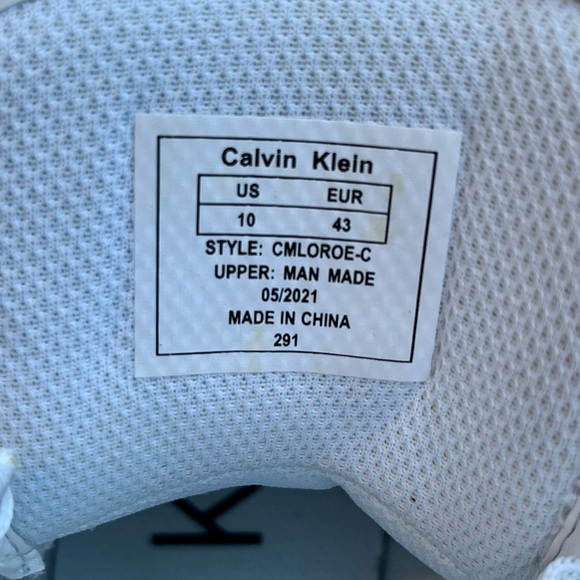 CALVIN KLEIN WHITE SHOES FOR MEN’S SIZES 10 SNEAKER PRE-OWNED - Picture 6 of 6